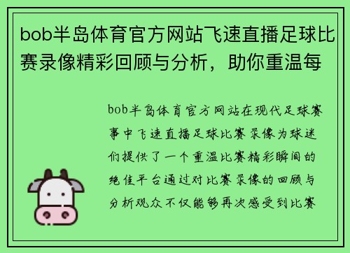 bob半岛体育官方网站飞速直播足球比赛录像精彩回顾与分析，助你重温每一个激动瞬间